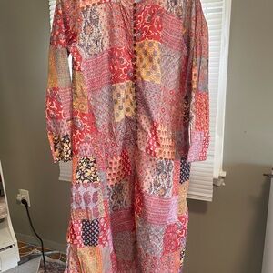 GENERATION Y Colorful Patchwork Long Sleeve Dress